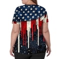 thumbnail image 4 of Womens 250th Anniversary USA Scrub Tops Loose Short Sleeve USA Flag Print Scrubs V Neck Independence Day Celebration Party Scrub Shirts Nursing Workwear Medical Nurse Uniform with Pockets Black 5XL, 4 of 5
