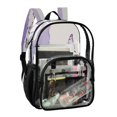 thumbnail image 2 of Ttyddzy Clear Backpack Heavy Duty PVC Transparent Backpack for College Workplace, Purple Tear Butterflies, 2 of 8