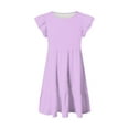 thumbnail image 4 of Ierhent Toddler Dress Baby-Girls Sleeveless Strappy Back Summer DressesCasual Dress Purple,7-8 Years, 4 of 5