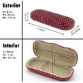 thumbnail image 2 of Hard Shell Eyeglass Case Clamshell Fits Small to Medium Frame Glasses for Women Men, Mod Red and White, 2 of 5