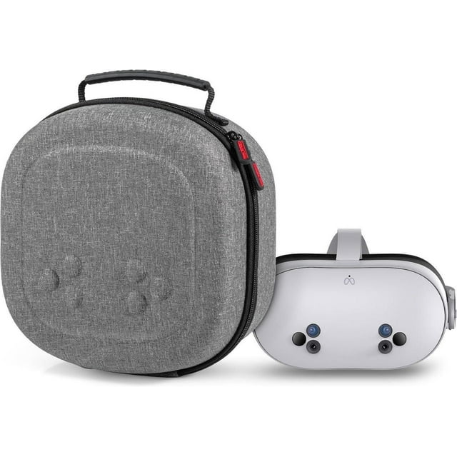 Étui Rigide de Transport pour Meta Quest 3S / Quest 3, Étui de Voyage pour Accessoires de Casque de Jeu VR et de Manettes Tactiles, Petit Étui Rigide de Rangement pour Oculus Quest 3S/Quest 3/Vision Pro Gris