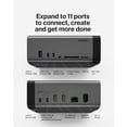 thumbnail image 2 of Belkin USB-C Hub, 11-in-1 Pro GaN Dock 150W, Multi-Port Docking Station w/USB-C, USB-A, Ethernet, SD, MicroSD, 3.5mm Port, 4K HDMI Ports for Triple Monitor Display - Compatible w/MacBook Pro & More, 2 of 9