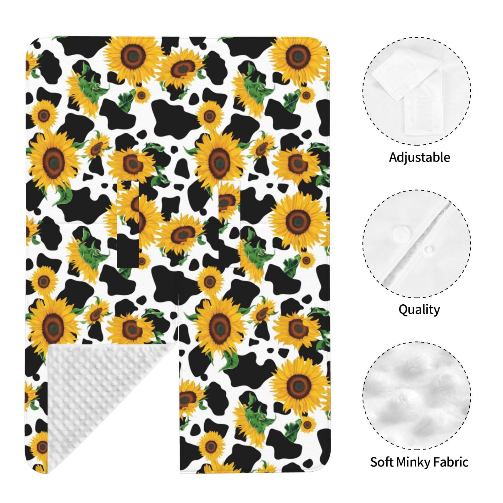 Car Seat Cover Baby - Cute Cow Print Sunflower D Breathable Infant Car Seat Cover for Baby Carseat, Lightweight Comfort Baby Essentials Must Haves Newborn Stuff for Girl Boy