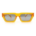 thumbnail image 5 of Neon Mod Silver Mirror Narrow Rectangle Cat Eye Plastic Retro Sunglasses Orange, 5 of 8