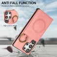 thumbnail image 4 of Decase Wallet Case for Samsung Galaxy S25 Ultra, Crossbody Leather Phone Case with Kickstand and Card Slots, Magnetic Closure, Car Mount Compatible,Pink, 4 of 8