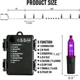 thumbnail image 3 of Morttic Purple Halloween String Lights, 2 Pack 50 LED Battery Operated 16 Ft Christmas Mini String Lights with 8 Lighting Modes, Indoor Outdoor LED Battery Holiday Fairy String Lights with Timer, 3 of 7