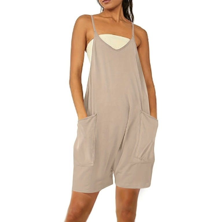 Stylish Casual V-Neck Romper for Women - Knee-Length with