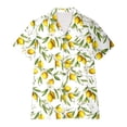 thumbnail image 5 of Women's Tops T Shirts Unisex Short Sleeve Button Down Tropical Floral Print Tees, 5 of 5