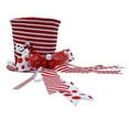 thumbnail image 3 of Hvmvliv Christmas Tree Topper Hat with Bow Xmas Tree Top Hat Ornament Christmas Treetop Hat Decoration Red, 3 of 9