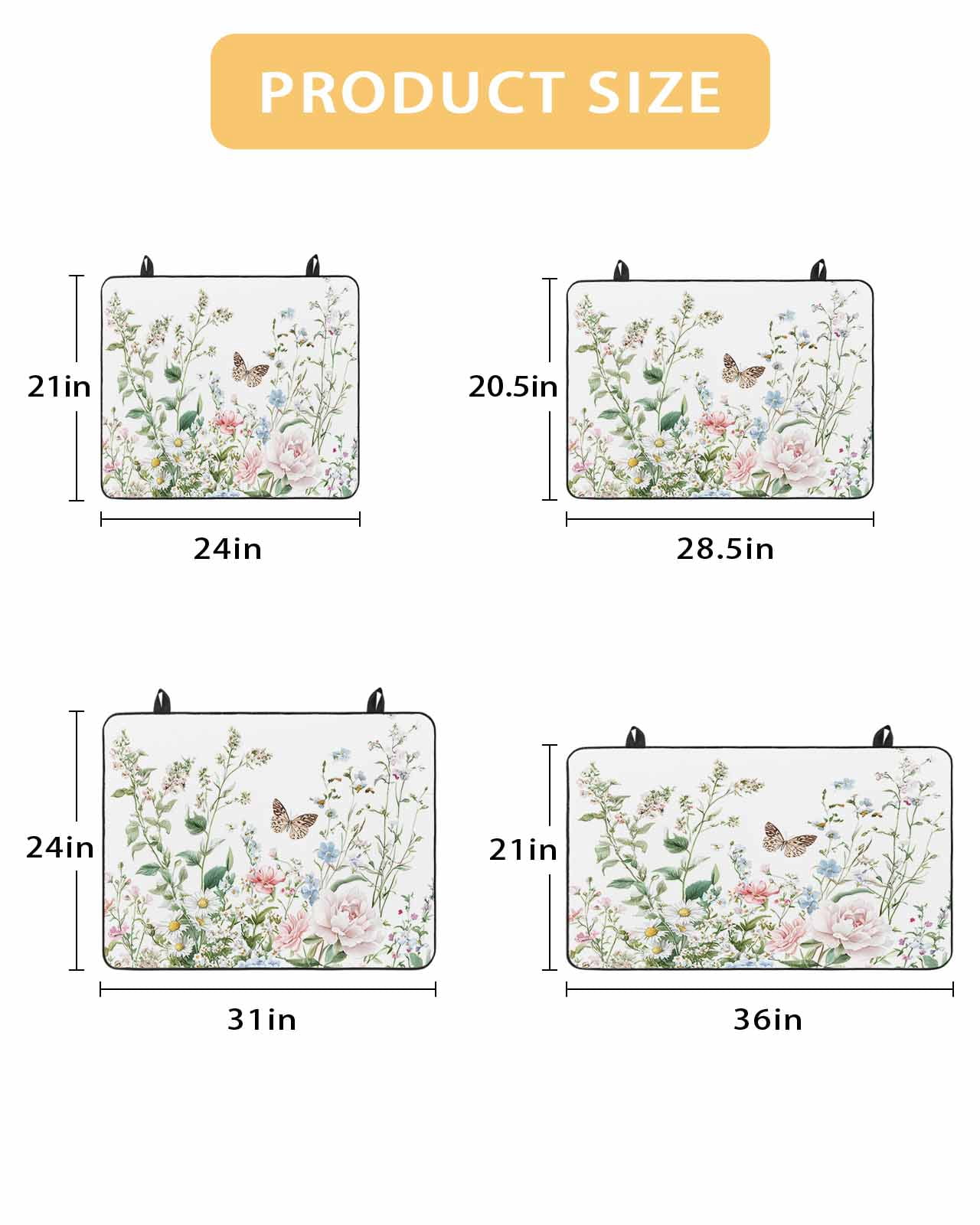 nqOlkjepod Large Induction Cooktop Protector Mat 24"x21", Spring Floral Stove Top Covers for Electric Stove, Pastoral Flower Summer Botanical Watercolor Stove Burner Cover Mats Stove Cover