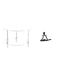 Siruishop Clear Acrylic Side Table End Table Compact NightStand Bedside Furniture Easy Assembly Living Room Bathroom Home Thinker Statue Decorative Figurine Unique Creative Abstract Sculpture