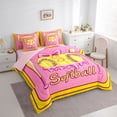 thumbnail image 2 of Erosebridal Sport Softball Letter Monogrammed S Twin Bedding Sets 7-Piece for Teens,Baseball Ice Cream Drip Bedding Comforter Set for Boys Girls,Pink Reversible,Breathable Home Decor, 2 of 6