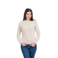 thumbnail image 5 of SAOL Irish Aran Fisherman Tunic Fitted Sweater Wool Blend Women's Crew Neck Cable Knit Pullover, 5 of 8