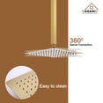 thumbnail image 3 of Boyel Living Shower System 12 inches Ceiling Mount 2-Functions Shower Faucet Set with Handheld Shower,Brushed Gold, 3 of 10
