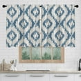 thumbnail image 3 of Blue White Geometric Curtains 27 Inches Wide 24 Inches Length 2 Panels Modern Minimalist Rod Pocket Window Curtain Vintage Aesthetic Printed Curtains for Kitchen Bathroom, 3 of 6