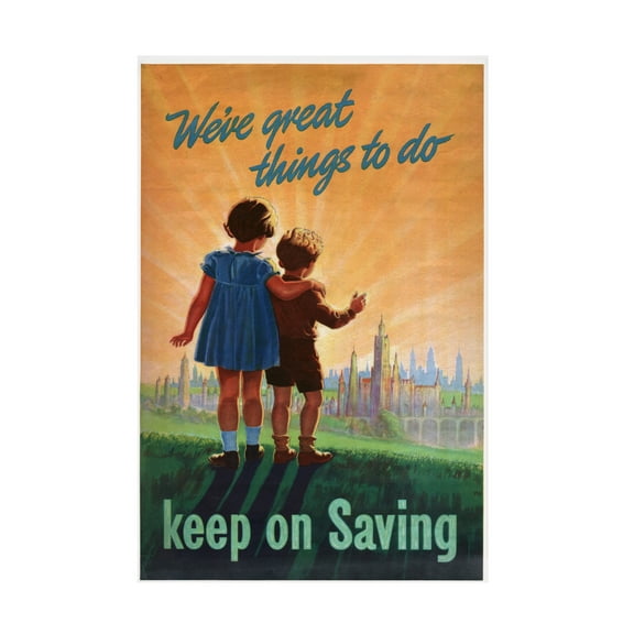English School 'National Saving Movement, c.1916' Canvas Art - 12 x 19 Inches