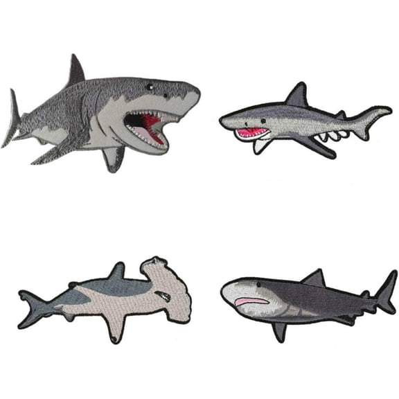Embroidered Patch DIY Iron-on or Sew-on Decorative Vacation Souvenir Travel Gear Clothes Appliques Meg Great White s Dolphins Whales Explore Series Jaws