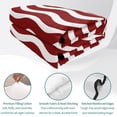 thumbnail image 4 of Full Quilt Set 78''x90'', Red White Lightweight Bedspread Coverlet Set with 2 Pillow Shams, Modern Abstract Waves Water Ripple Striped Breathable All Season Quilt Bedding for Bedroom/Guest Room, 4 of 9