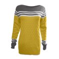 thumbnail image 4 of Viikei Womens Hoodies,Blouses for Women Fashion Casual,Women's Striped Color-matching Pullover Sweater Yellow S, 4 of 5