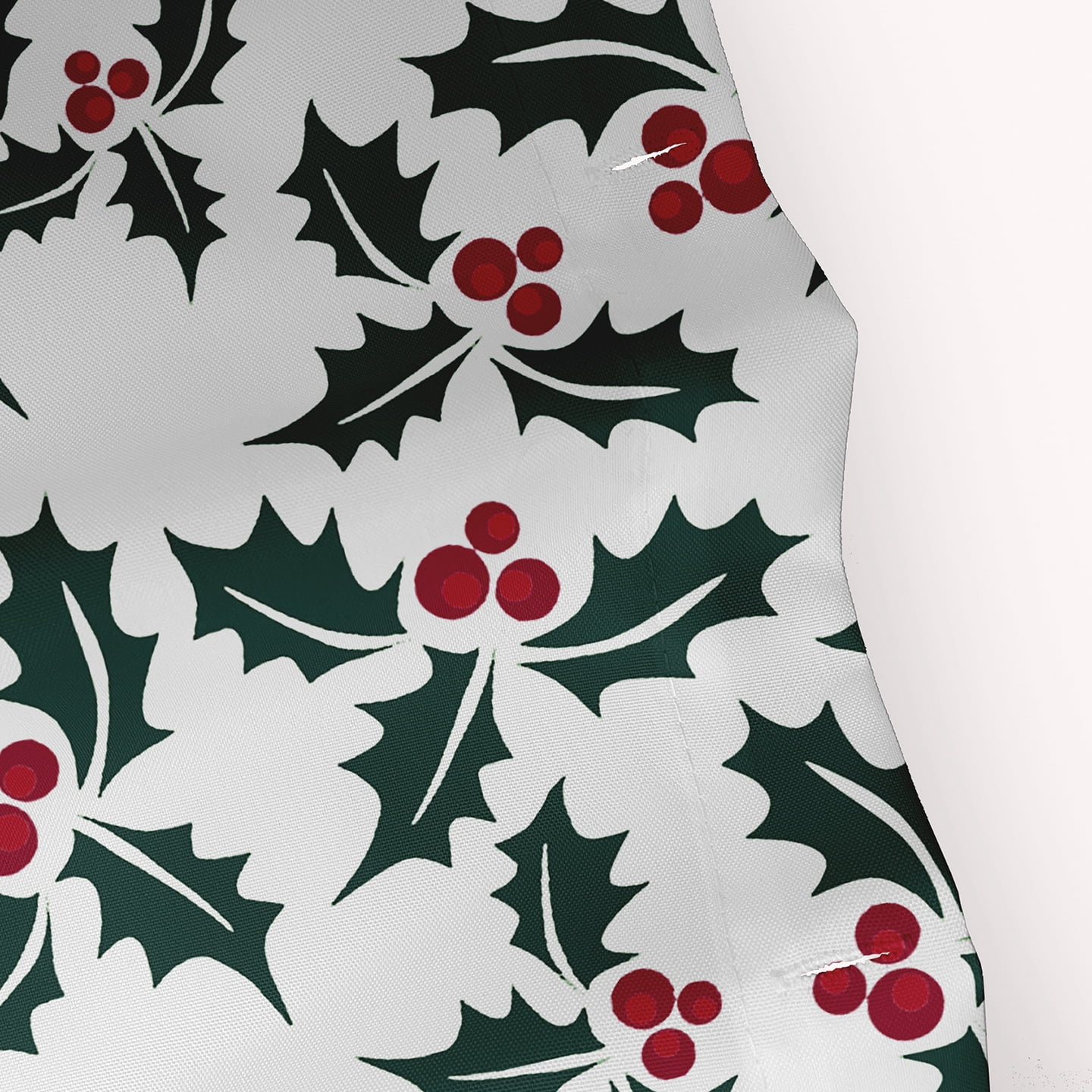 Simply Daisy 70" W x 73" L Merry Christmas with Holly Polyester Shower Curtain, Christmas Green [1 Ct]