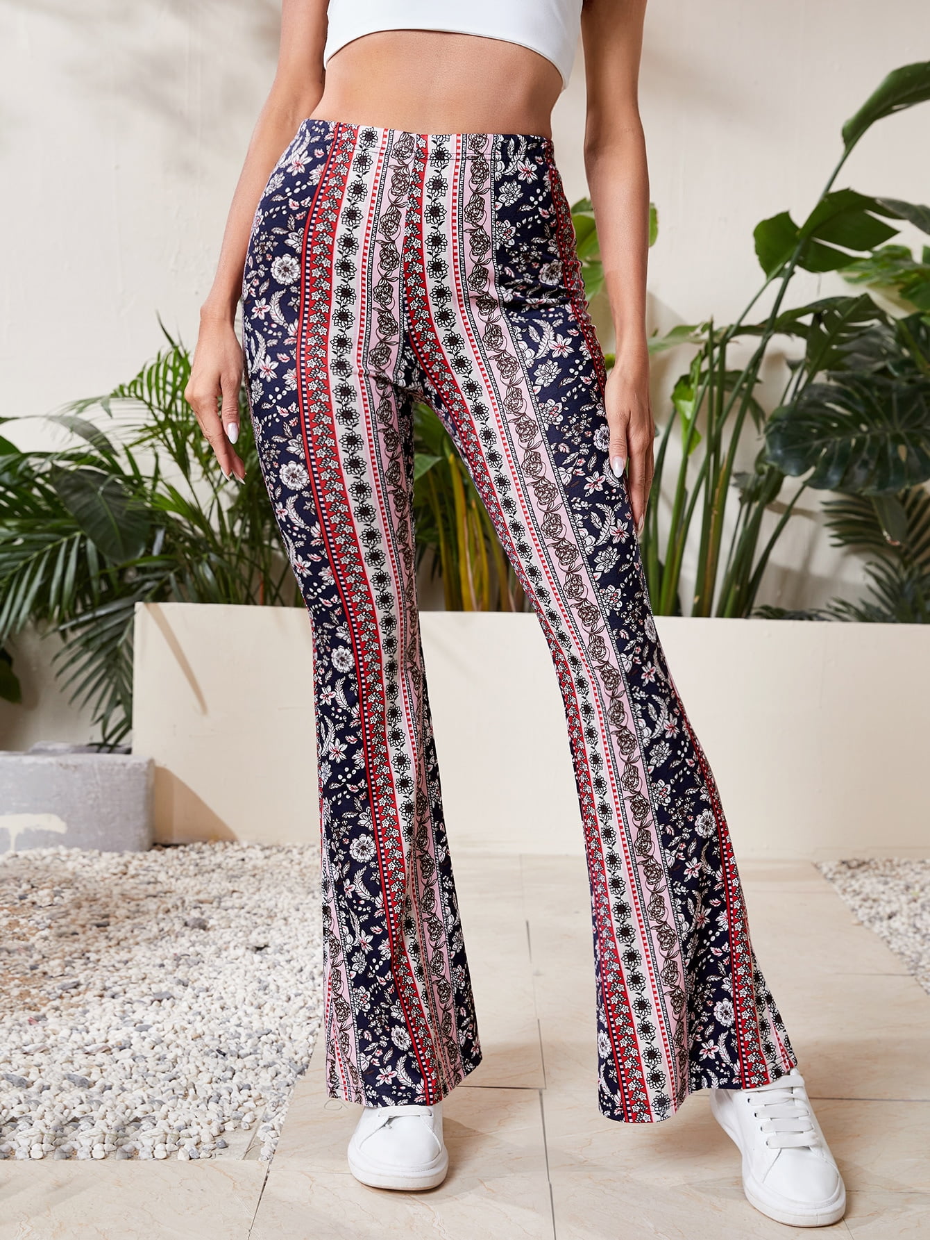 Multicolor Women's High Waist Floral 