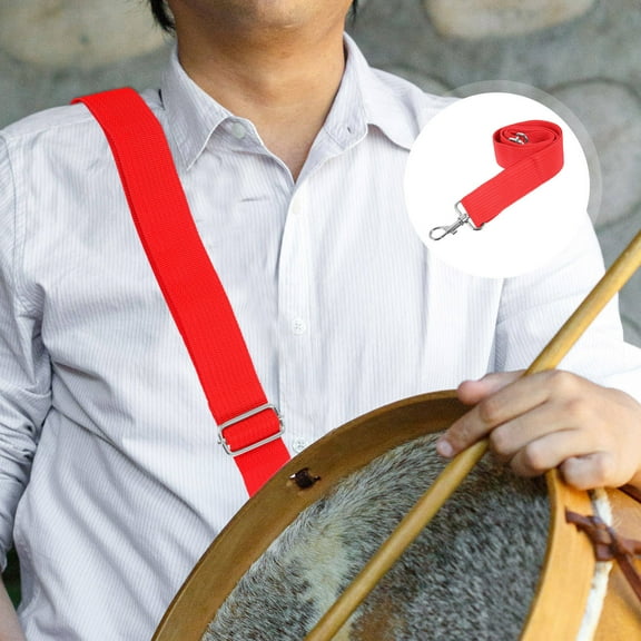 KONTONTY Red Marching Snare Drum Strap for Parade Performance Hands-Free Use 1 Piece