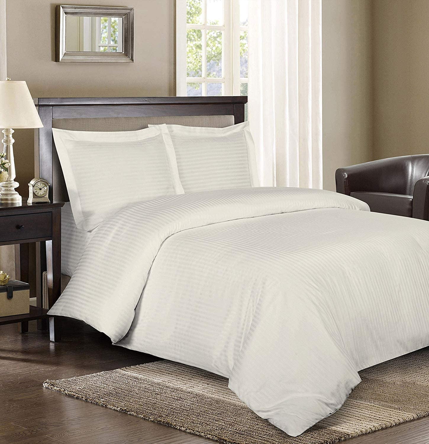 1200TC Soft Egyptian Cotton All Bedding Items Full Size New Color Solid/Striped 