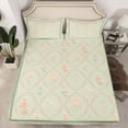 thumbnail image 2 of Homewish Vintage Flowers Twin Sheet Sets 3pcs for Teenagers,Abstract Geometric Plaid Twin Fitted Sheet Microfiber,Chic Floral Blossoms Breathable Flat Sheet,Ultra Soft Home Decor, 2 of 7