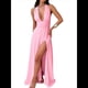 thumbnail image 2 of Vestido con Cuello en V Profundo y Cuello Halter para Mujer, Sin Mangas, Espalda Descubierta y Abertura. Rosa XL, 2 of 10