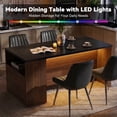 thumbnail image 5 of Hawsaiy 5-Piece Dining Table Set for 4, 63" Dining Room Table with 4 Upholstered Dining Chairs, Modern Kitchen Table Set with 2 Storage Drawers for Apartment, 5 of 9