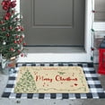thumbnail image 2 of Merry Christmas Door Mat Outdoor for Front Door,Xmas Tree Red Bow Lights Holiday Welcome Doormat,Winter Floor Rugs for Indoor Porch Entrance Farmhouse Decor 30" x 17", 2 of 6