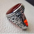 thumbnail image 6 of Red Onyx Mans Ring, Natural Red Onyx Gents Ring, December, Silver Jewelry, 925 Silver Ring, Birthday Gift, Heavy Mens Ring, Arabic Design, Ottoman Style Ring, Christmas, Turkey Mens Signet Ring, 6 of 6