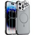 thumbnail image 1 of KOMI Magnetic for iPhone 14 Pro Max Case (Compatible with MagSafe) (12FT Military Grade Drop Protection) 2X Tempered (Glass Screen+Camera Lens Protector) Shockproof Phone Case 6.7 inch, Magnetic Gray, 1 of 4