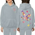 thumbnail image 2 of Toddler Sweatshirt Girls Kids Kids Hooded Tracksuit Unisex Two Piece Hoodie Sweatshirt Sweatpants Set Clothing Grey Size 3-4T, 2 of 4