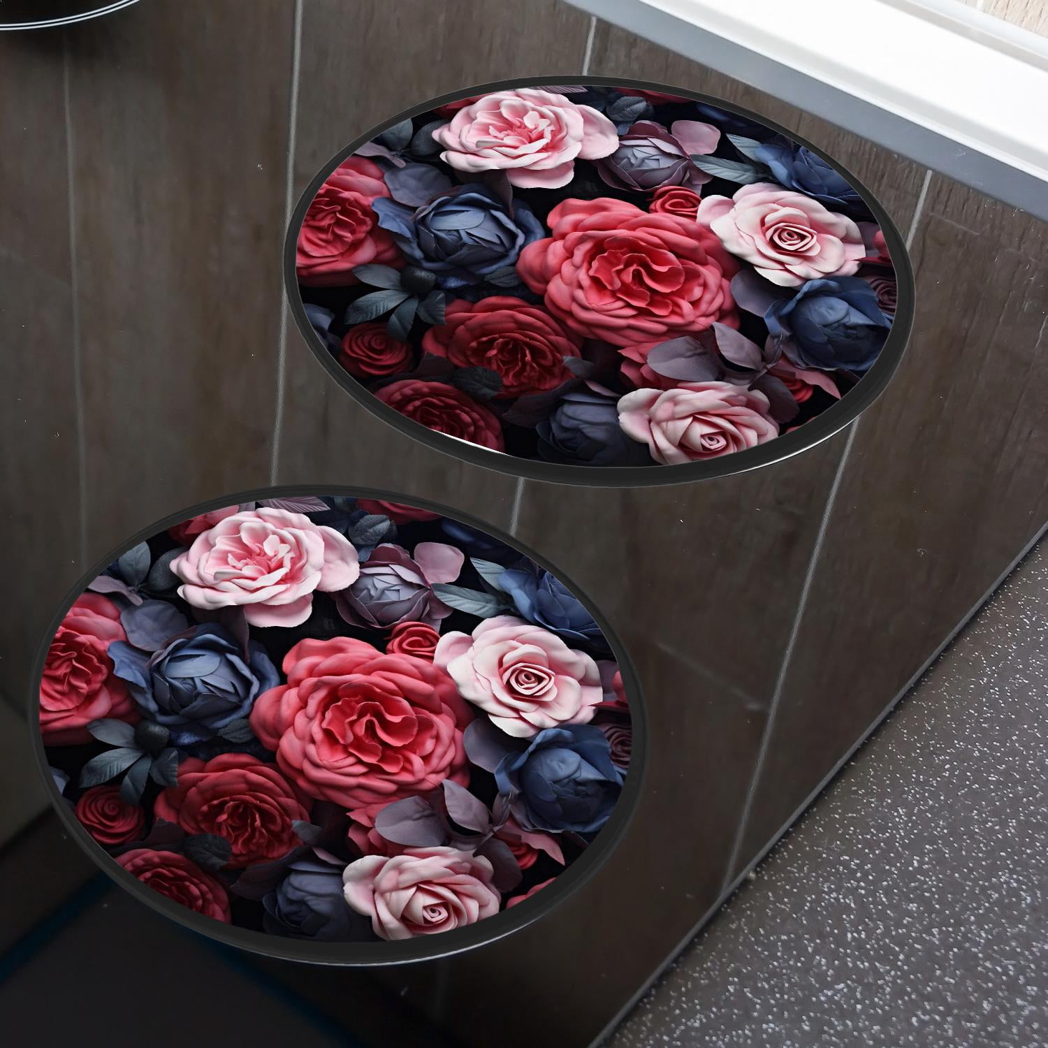 Stove Burner Covers 4 Pcs for Home Decor Cooktop Decorative ,Pink Rose picture, Round Electric Stove Burner Covers 8Inch And 10Inch