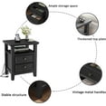 thumbnail image 5 of BLANKSPACE Black Nightstand with Charging Station,Bedside End Table with 2 Drawers and Open Shelf for Bedroom, Sofa Side Cabinet for Living Room, 5 of 14