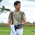 thumbnail image 3 of Yiaed Forest Meditating White TigerPrint Men's Short Sleeve Polo Shirt,Golf Polo for Men Three-Button Golf Shirt Athletic Casual Collared T-Shirt- Small, 3 of 7