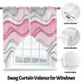 thumbnail image 3 of Pink Gray Swag Curtain Valance for Windows, Ombre Water Ripple Modern Abstract Geometric Window Treatments Short Swag Topper for Kitchen Windows Bathroom Bedroom, 36"x63", 3 of 8