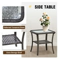 thumbnail image 6 of EAGLE PEAK Outdoor Wicker Side Table with Lower Storage, Rattan Coffee Table with Tempered Glass Top, Brown, 6 of 9