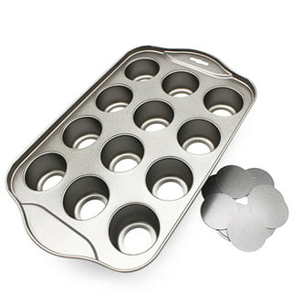 Tosnail 12 Cavity Mini Cheesecake Pan with 24 Pieces Removable Bottom
