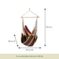 thumbnail image 5 of Island Retreat Boho Breeze Swinging Bungalow Chair Coral Stripe, 5 of 5