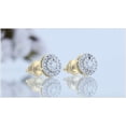 thumbnail image 3 of Dazzlingrock Collection Round White Diamond Halo Style Screwback Stud Earrings for Women (0.28 ctw, Color I-J, Clarity I1-I2) in 18K Yellow Gold, 3 of 6