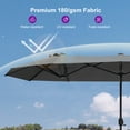 thumbnail image 4 of PURPLE LEAF 15ft Patio Umbrella with Base Double-Sided Rectangle Outdoor Market Umbrellas for Pool Beach Deck Backyard Light Gray, 4 of 8