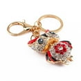 thumbnail image 2 of Yosoo Sparkling Charm Rhinestone Alloy Metal Keychain Keyring Handbag Bag Decoration Clear Big Eyed Owl(Black and red), 2 of 7