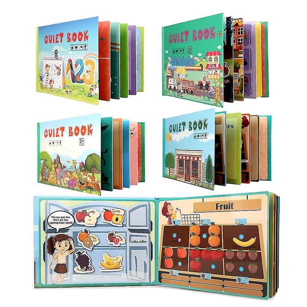 Montessori Velcro Quiet Book Toy Binder Busy Book Paste Matching