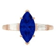 thumbnail image 7 of Three-Stone Engagement Ring for Women - 2ct Simulated Blue Sapphire in 14K Rose Gold Promise Ring, 7 of 7