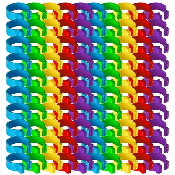 HomiTools 100 Pieces Chicken Leg Rings Chicken Identification Leg Poultry Leg Clip On Leg Rings for Chicken Poultry Tags Chicken Identification Blue