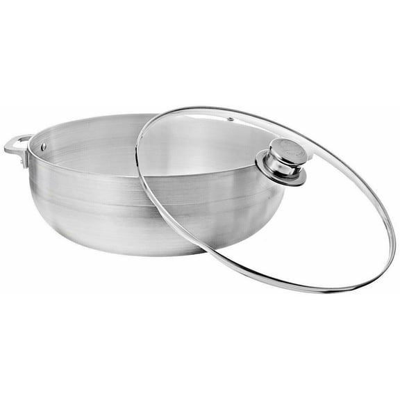 Aluminum  Calderon Dutch Oven With Glass Lid 10 Quart, Silver