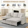 thumbnail image 4 of Timbernest 76.5" Pull Out Sofa Bed, Convertible L Shaped Sectional Sleeper Sofa with Chaise Storage, Beige Chenille, 4 of 11