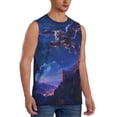 thumbnail image 2 of Bixox Men's Starry Sky Wall Flying Tiger Printed Shirt Sleeveless Fitness Tank Top-Large, 2 of 5